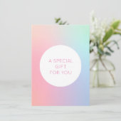 Iridescent Holographic misselijkheid Gift Certific Kaart (Staand voorkant)