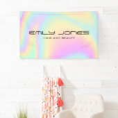 Iridescent Holographic Modern Trendy Salon Spandoek (Insitu)