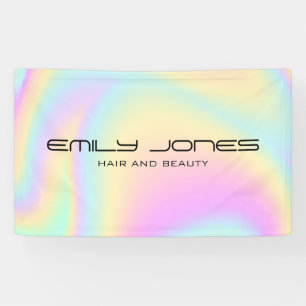 Iridescent Holographic Modern Trendy Salon Spandoek