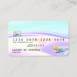 Iridescent holographic Moderne Credit Card Visitekaartje