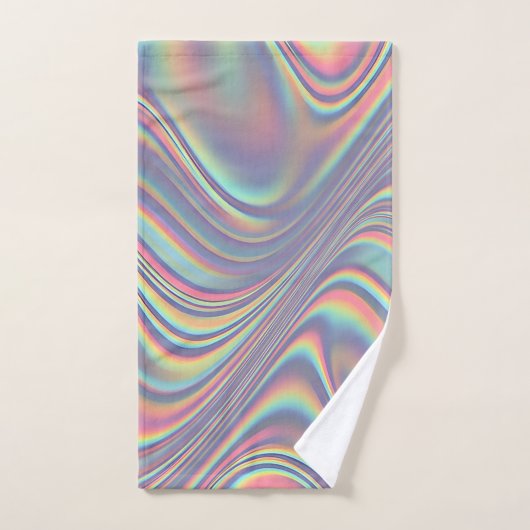 Iridescent Holographic Swirl Texture Bad Handdoek (Handdoek)