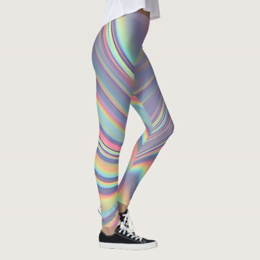 Iridescent Holographic Swirl Texture Leggings (Rechts)