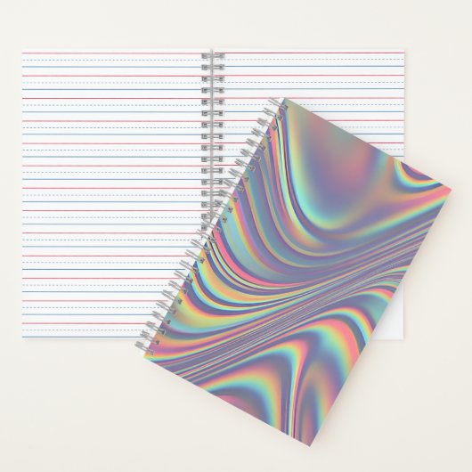 Iridescent Holographic Swirl Texture Notitieboek (Binnen)