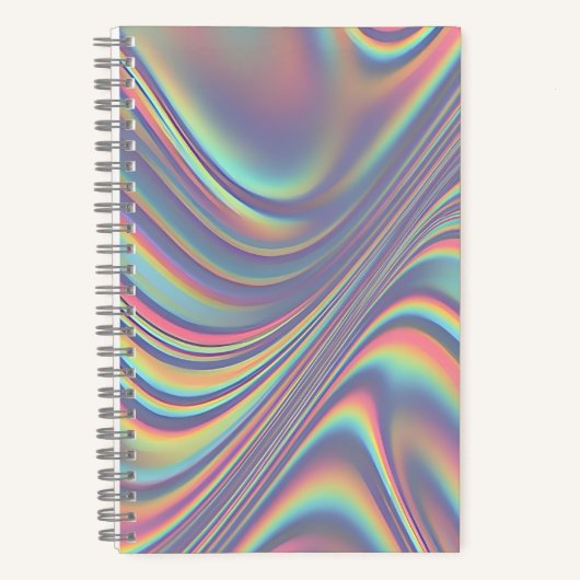 Iridescent Holographic Swirl Texture Notitieboek (Voorkant)