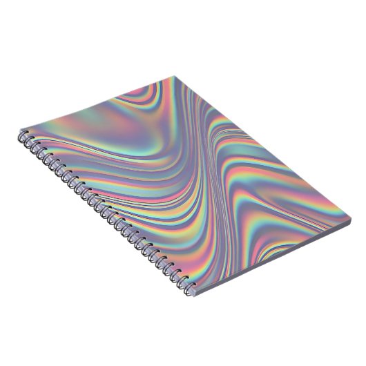 Iridescent Holographic Swirl Texture Notitieboek (Rechterzijde)