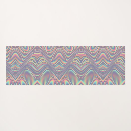 Iridescent Holographic Swirl Texture Yogamat (Achterkant (horizontaal))