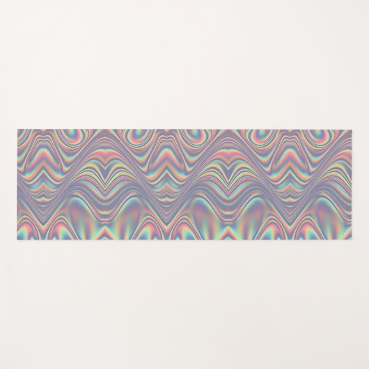Iridescent Holographic Swirl Texture Yogamat (Voorkant (horizontaal))
