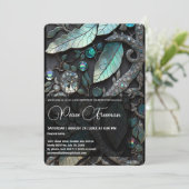 Iridescent kristal-stenen, platina, zilver, blauwg kaart (Staand voorkant)