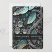 Iridescent kristal-stenen, platina, zilver, blauwg kaart (Achterkant)