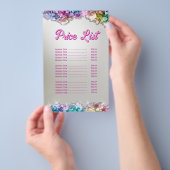 Iridescent kristallen prijslijst flyer (Hand)