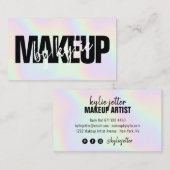 Iridescent make-up artist vet handtekening script visitekaartje (Voorkant / Achterkant)