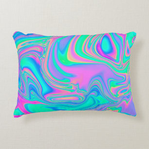 Iridescent marmering holografische textuur in leve accent kussen