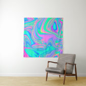 Iridescent marmering holografische textuur in leve wandkleed (In situ)