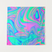 Iridescent marmering holografische textuur in leve wandkleed (Voorkant)