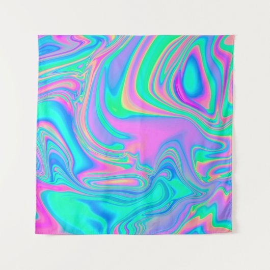 Iridescent marmering holografische textuur in leve wandkleed (Voorkant)