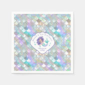 Iridescent Mermaid Scales Clam Shell V1 ID1144 Servet (Voorkant)