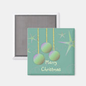 Iridescent Merry-kerstdesign Magneet (Voorkant / Achterkant)