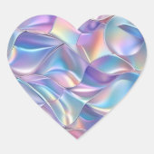 Iridescent Metaal 6 Geometrisch Hart Sticker (Voorkant)