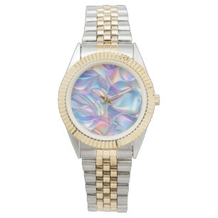 Iridescent Metallic 6 geometrisch Horloge