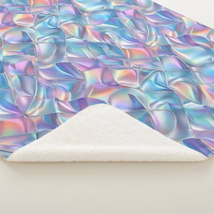 Iridescent Metallic 6 geometrisch Sherpa Deken