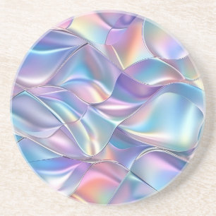 Iridescent Metallic 6 geometrisch Zandsteen Onderzetter