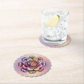 Iridescent Metallic Flower Scalloped Coaster Set  Kartonnen Onderzetters (Insitu)