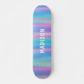Iridescent Modern Girly Pink Blue op maat Skateboard (Voorkant)