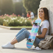 Iridescent Modern Girly Pink Blue op maat Skateboard