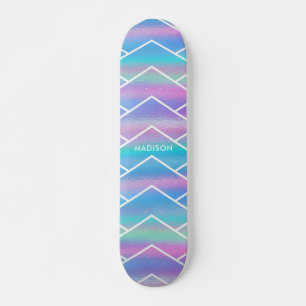 Iridescent Modern Girly Pink Blue Specialized Ska Skateboard