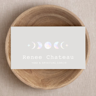 Iridescent Moon Phase Yoga Spiritueel Visitekaartje
