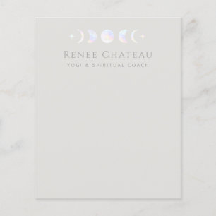 Iridescent Moon Phase Yoga Spirituele Coach Flyer
