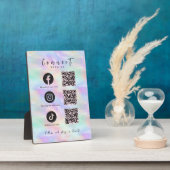 Iridescent Opal Facebook TikTok QR-code Fotoplaat (Zijkant)