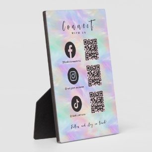 Iridescent Opal Facebook TikTok QR-code Fotoplaat