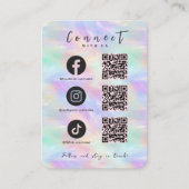 Iridescent Opal Facebook TikTok QR-code Visitekaartje (Voorkant)