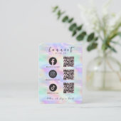 Iridescent Opal Facebook TikTok QR-code Visitekaartje (Staand voorkant)