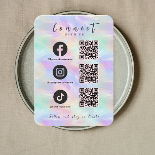 Iridescent Opal Facebook TikTok QR-code Visitekaartje