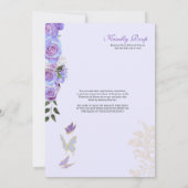 Iridescent Paars Butterflies Mariposa Quinceanera Kaart (Achterkant)
