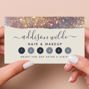 Iridescent Paars Glam Glitter Klantenkaartje