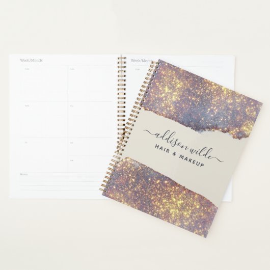 Iridescent Paars Glam Glitter Planner (Display)