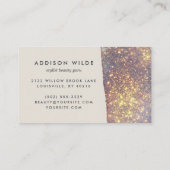 Iridescent Paars Glam Glitter Visitekaartje (Achterkant)