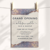 Iridescent Paars Gold Glam Glitter Business Flyer