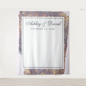 Iridescent Paars Gold Glitter Weddenschap Tapestry Wandkleed (Voorkant)