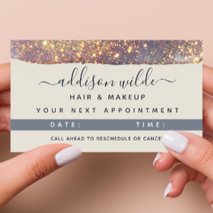 Iridescent Paars Goud Glam Glitters Afsprakenkaartje