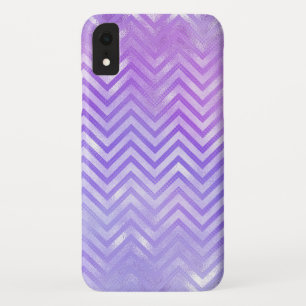 Iridescent Paars Zig Zag Pattern iPhone XR Hoesje