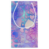 Iridescent Pastel Kawaii Heart Pattern Design Klein Cadeauzakje (Achterkant)