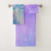 Iridescent Pearl Shimmer Sparkle Zeemeermin Staart Bad Handdoek (Insitu)