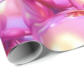 Iridescent Pink 3D Glossy Bubble Pattern Wrapping  Cadeaupapier (Rol Hoek)