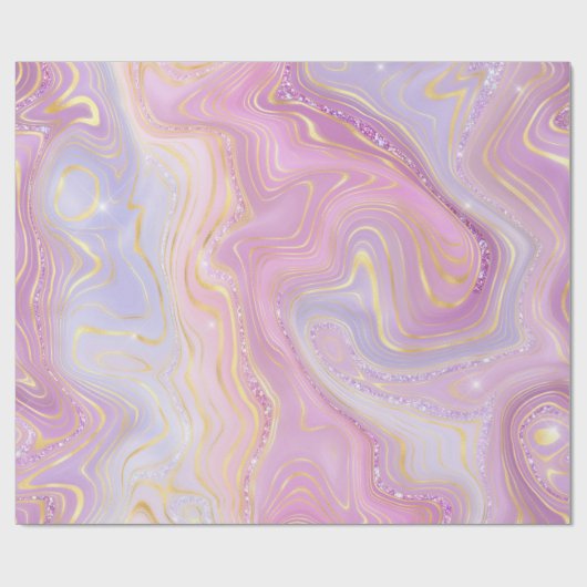 Iridescent Rainbow Gradient en Gold Foil Strata Cadeaupapier (Vlak)