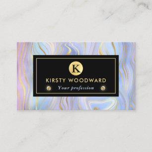 Iridescent Rainbow Gradient en Gold Foil Strata Visitekaartje