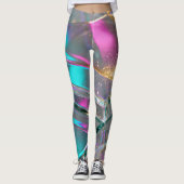 Iridescent Rainbow  - Holographic Glitter  Leggings (Voorkant)